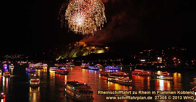 Firework Rhine in Flames near Koblenz / Coblence on the Rhine River