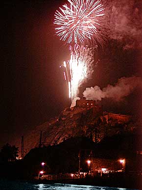 Rhine in Flames, castle Ehrenbreitstein near Koblenz, Coblence on the Rhine river, 2000-12-08-68-ehrenbreitstein-200,  2000 WHO