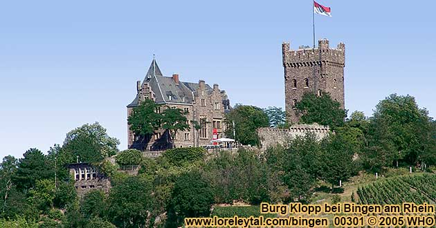 Castle Klopp near Bingen on the Rhine River