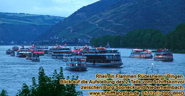 Rhine in Flames boat parade near Rudesheim and Bingen on the Rhine River