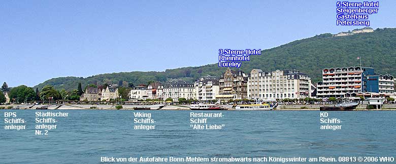 Boat landing stages in Knigswinter on the Rhine River