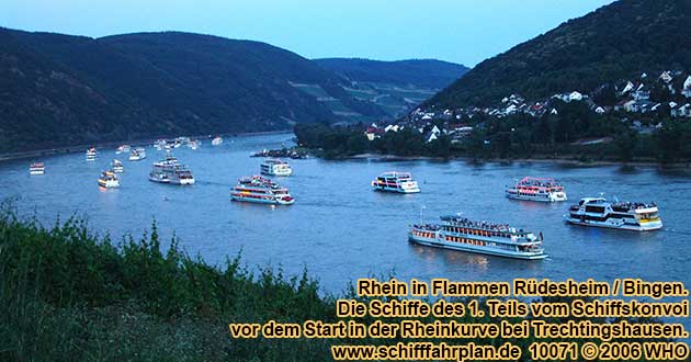Rhine in Flames boat parade near Rudesheim and Bingen on the Rhine River