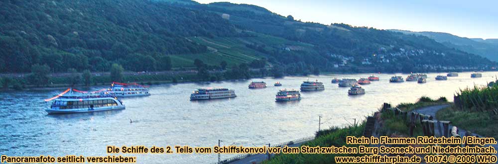 Rhine in Flames boat parade near Rudesheim and Bingen on the Rhine River