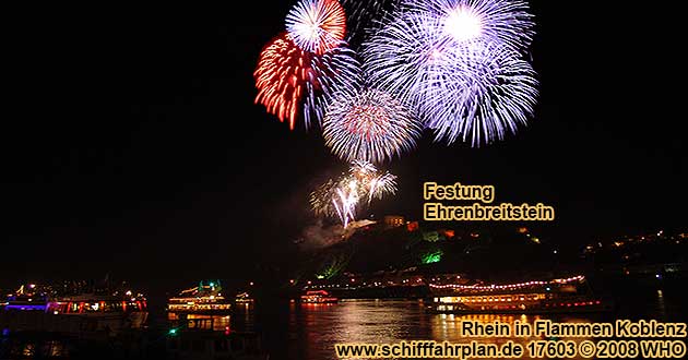 Firework Rhine in Flames near Koblenz / Coblence on the Rhine River