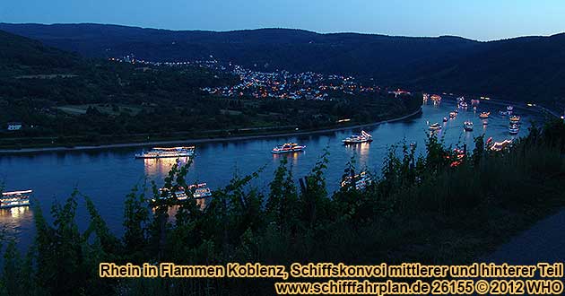 Boat parade Rhine in Flames near Koblenz / Coblence