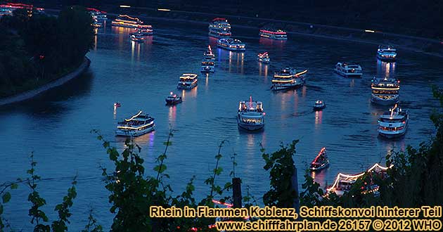 Boat parade Rhine in Flames near Koblenz / Coblence