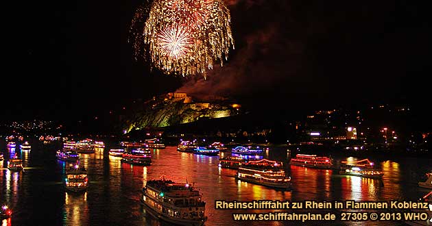 Feuerwerk koblenz rhein in flammen uhrzeit