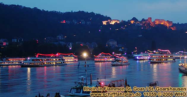 Firework Rhine in Flames near St. Goar and St. Goarshausen on the Rhine River