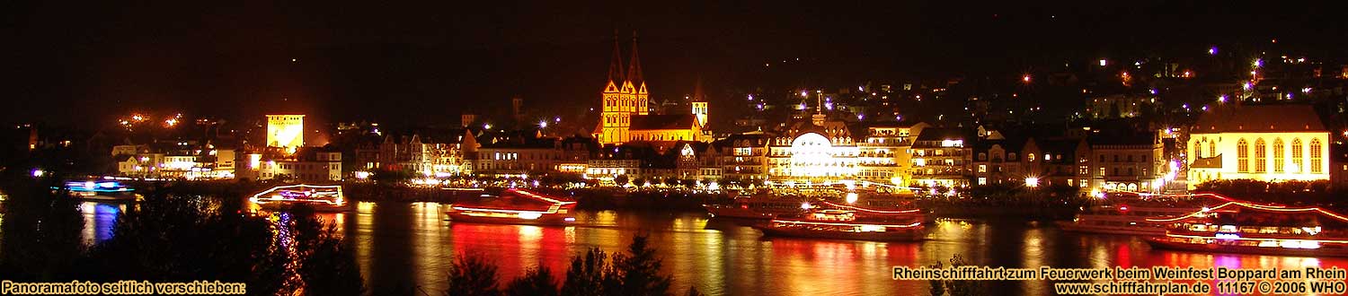 Firework Luminous Night on the Middle Rhine River in Boppard on the Rhine River