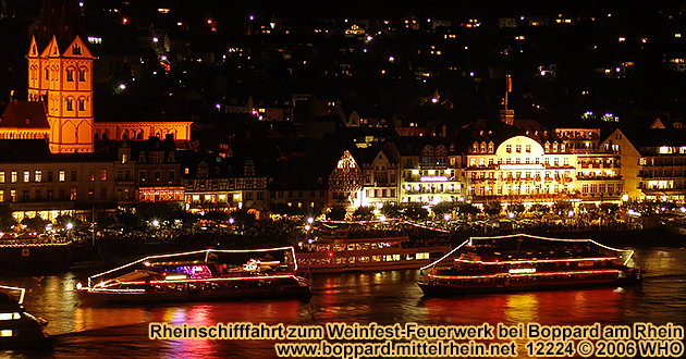 Firework Luminous Night on the Middle Rhine River in Boppard on the Rhine River