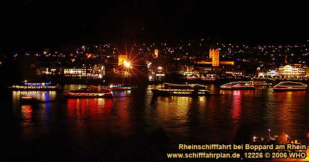 Firework Luminous Night on the Middle Rhine River in Boppard on the Rhine River