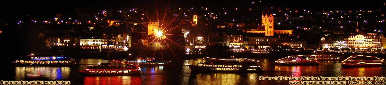 Firework Luminous Night on the Middle Rhine River in Boppard on the Rhine River