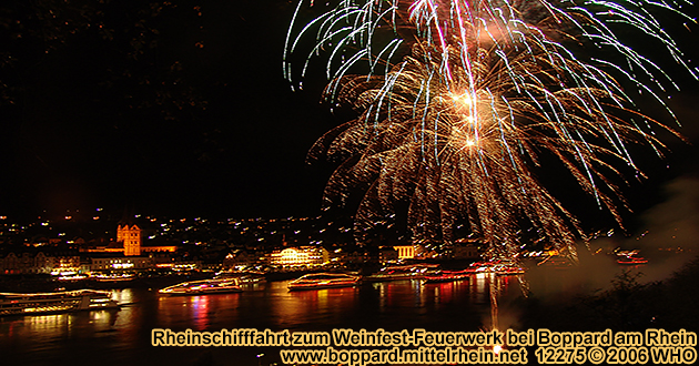 Firework Luminous Night on the Middle Rhine River in Boppard on the Rhine River